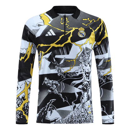 Real Madrid x MARVEL Zipper Sweatshirt Kit(Top+Pants) 25/26 Black