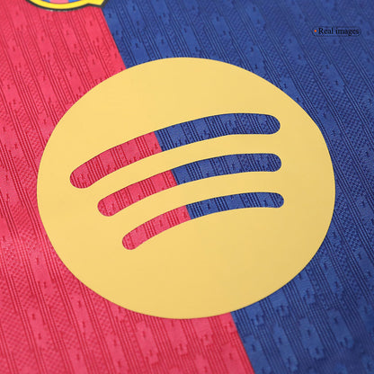 RAPHINHA #11 Authentic Barcelona Home Soccer Jersey 2024/25 Red&Blue - UCL (Spotify Logo Without Text)