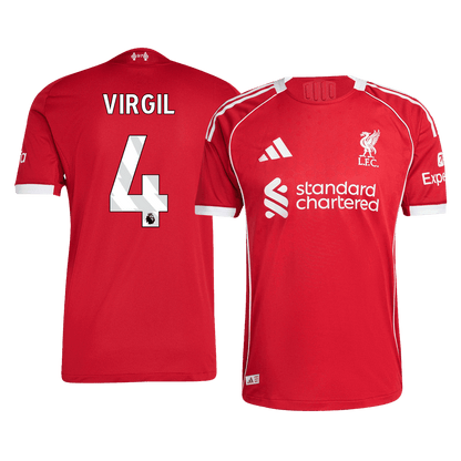 VIRGIL #4 Liverpool Home Authentic Soccer Jersey 2025/26