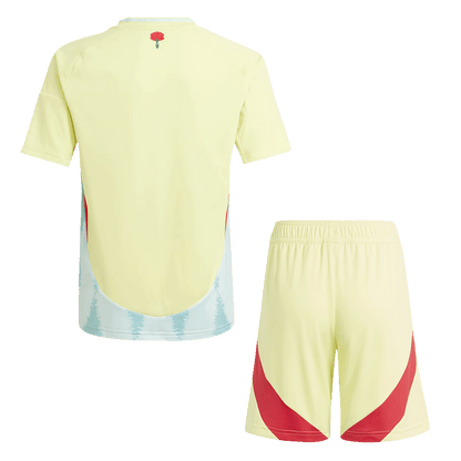 Kid's Spain Away Soccer Jersey Kit(Jersey+Shorts) Euro 2024