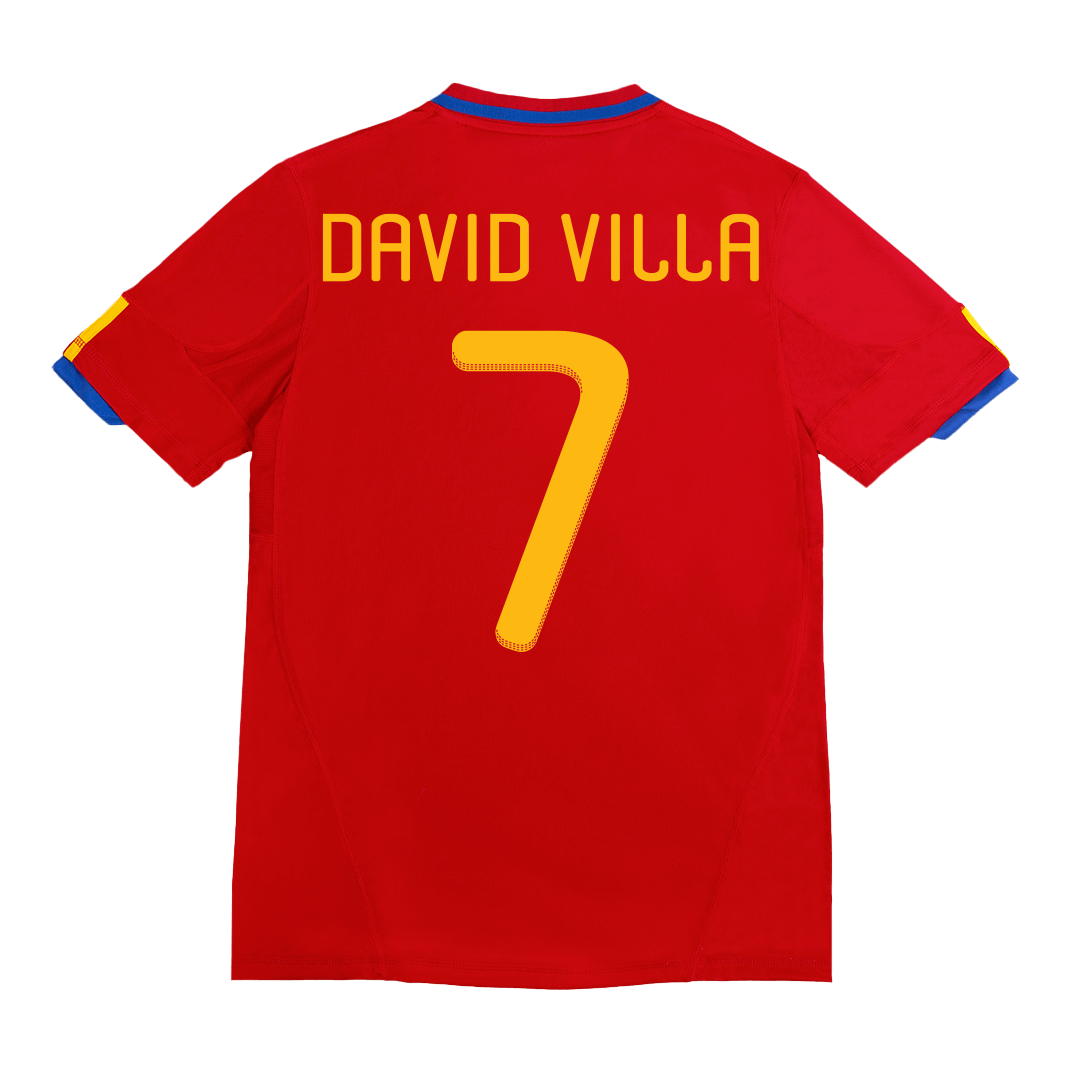Ρετρό φανέλα με το Νο 7, DAVID VILLA, εντός έδρας Ισπανίας 2010