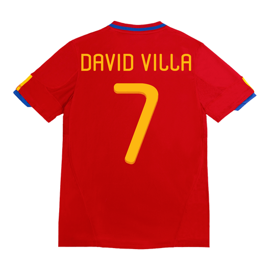 Ρετρό φανέλα με το Νο 7, DAVID VILLA, εντός έδρας Ισπανίας 2010