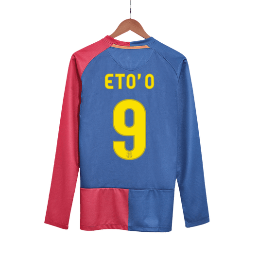 ETO'O #9 Μπαρτσελόνα ρετρό φανέλα ποδοσφαίρου στο σπίτι μακρυμάνικη φανέλα ποδοσφαίρου 2008/09 - Τελικός UCL
