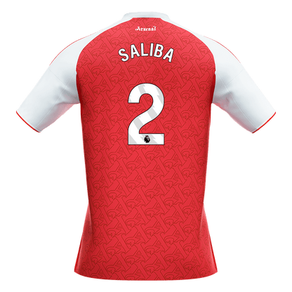 SALIBA #2 Arsenal Home Soccer Jersey 2025/26