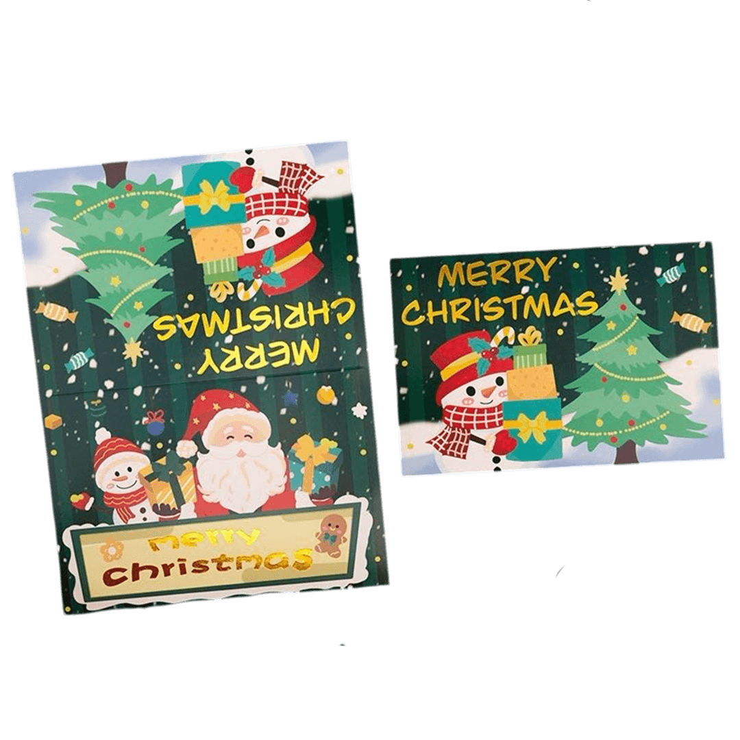 Custom Christmas Card – Snowman with Gifts – Personalized Message