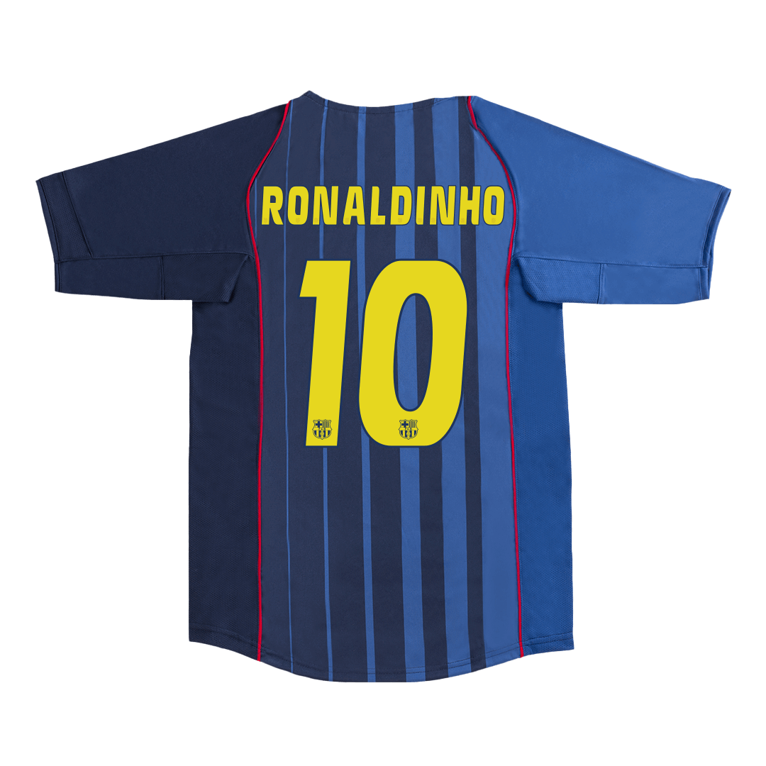 Μπαρτσελόνα Ρετρό φανέλα Εκτός 2004/05 RONALDINHO #10