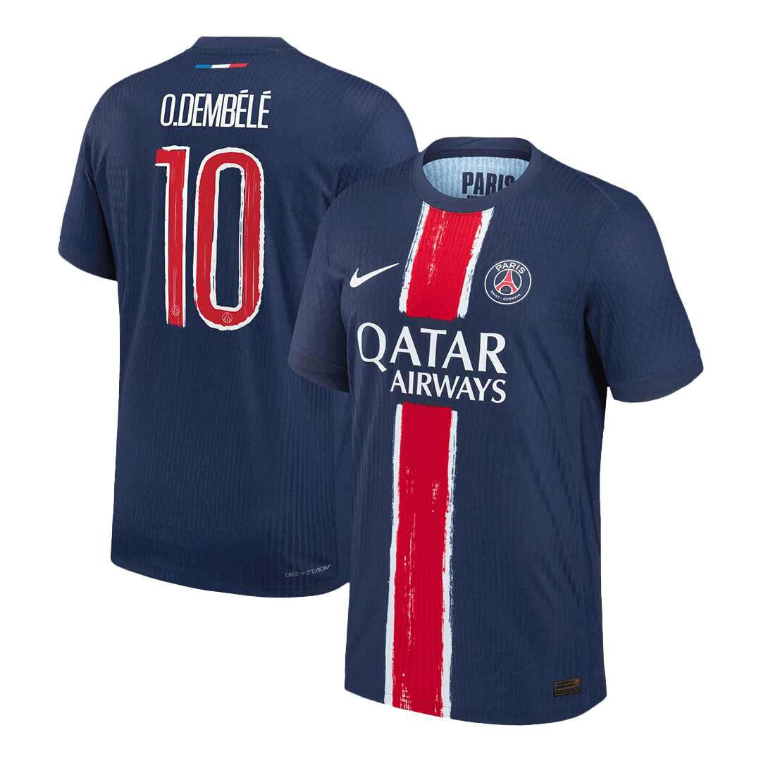PSG Authentic O.DEMBÉLÉ #10 Soccer Jersey PSG Home Shirt 2024/25  - UCL