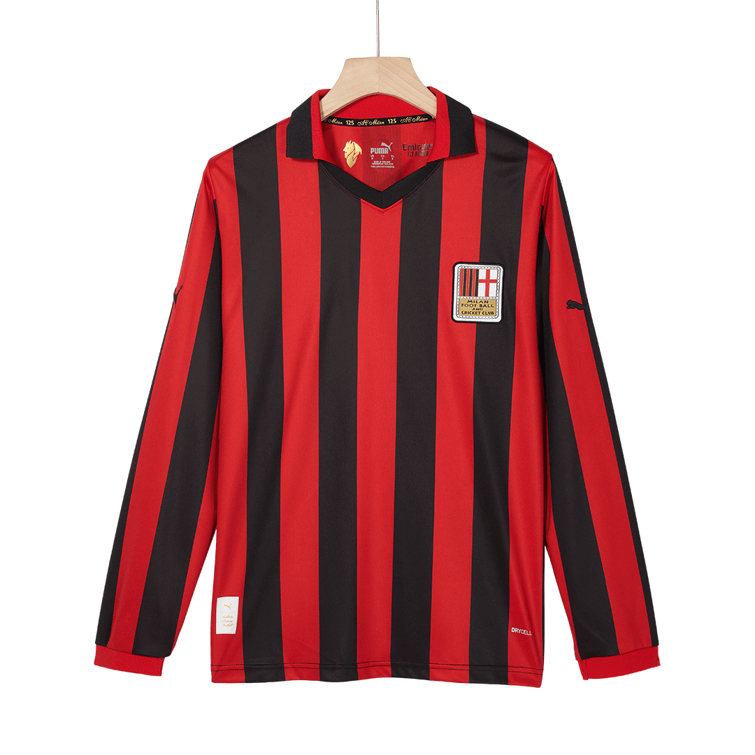 Ρετρό φανέλα ποδοσφαίρου AC Milan με μακριά μανίκια, 125η επέτειος 2024/25