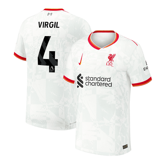 Αυθεντική ποδοσφαιρική φανέλα VIRGIL #4 Liverpool Third Away Shirt 2024/25